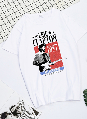 Eric Clapton Patrick埃里克·克莱普顿吉他手大师短袖欧美T恤