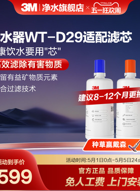 3M家用直饮净水器WT-D29型原装替换滤芯双子2000/WT-E20通用滤芯