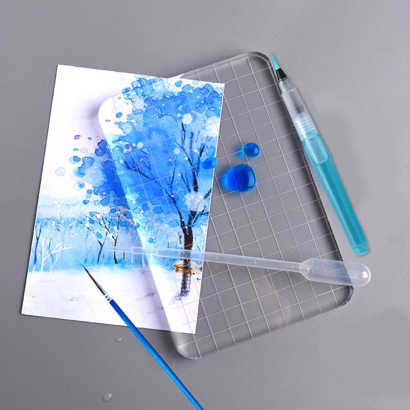 染卡工具套装亚克力板彩墨创意试色手绘神器书签diy上墨吸管自制