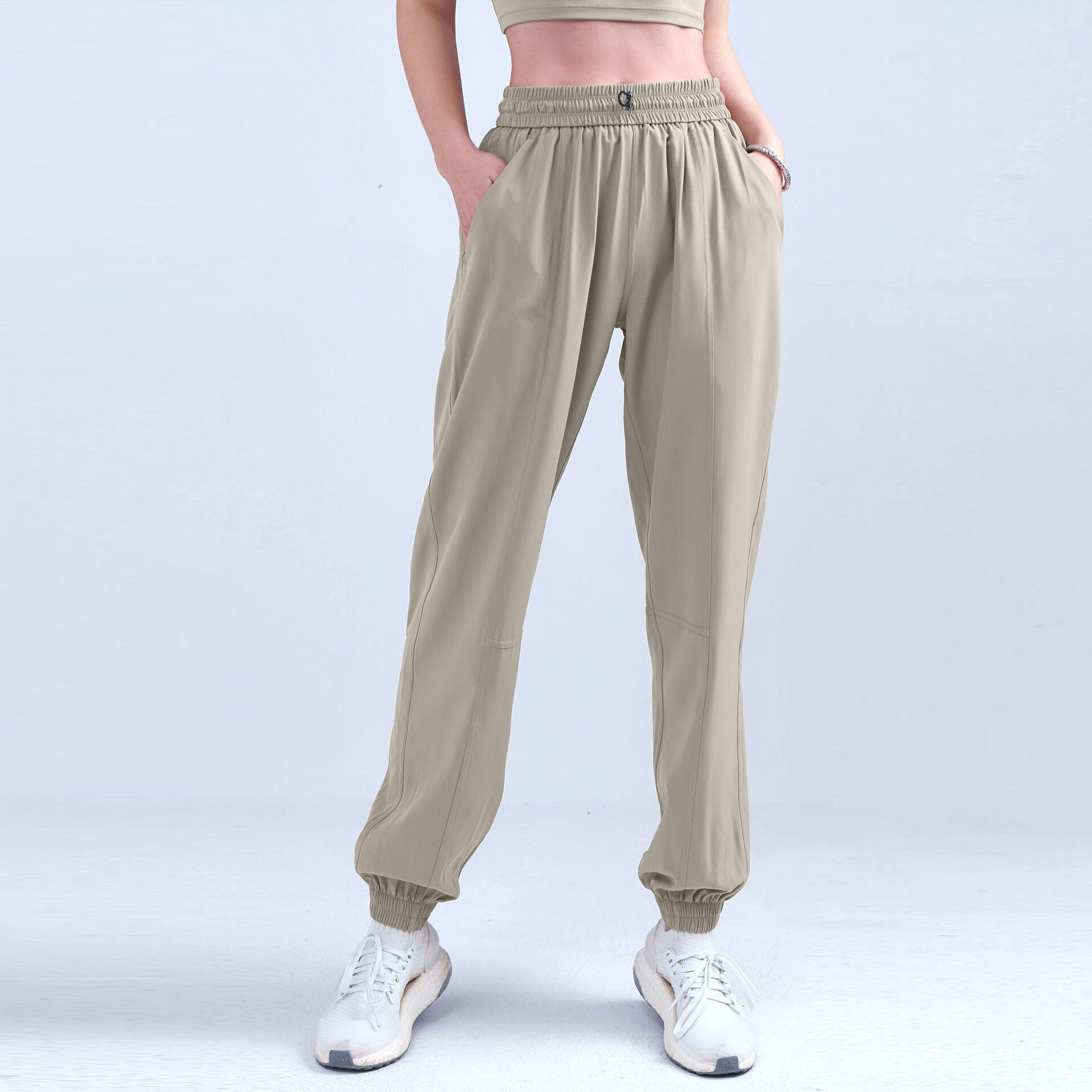 春夏款运动裤女速干跑步健身裤显瘦休闲束脚裤薄款瑜伽宽松裤子女