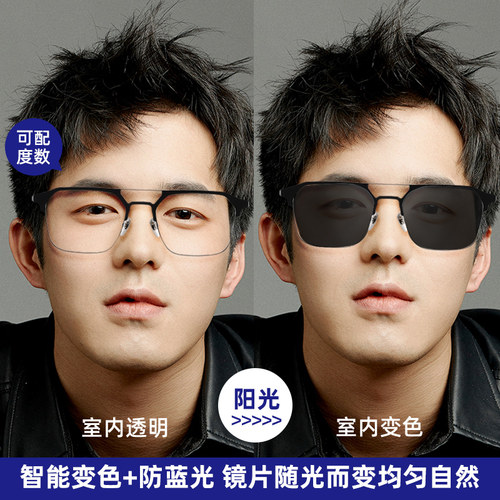 双梁飞行员近视眼镜男