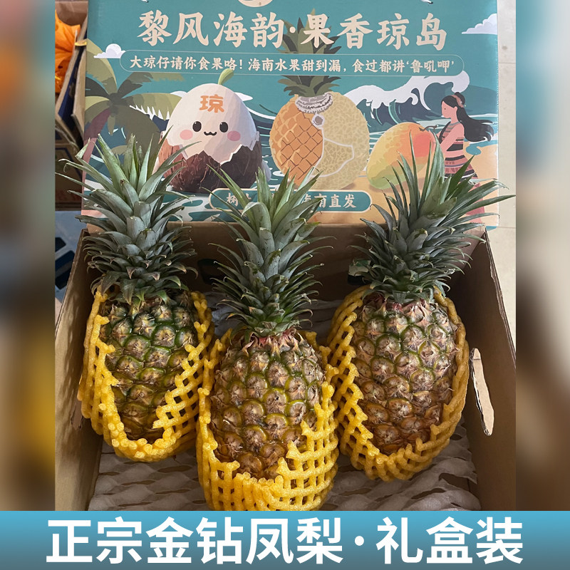 新鲜现摘正宗海南金钻凤梨礼盒装大果纯甜多汁非菠萝当季顺丰可选