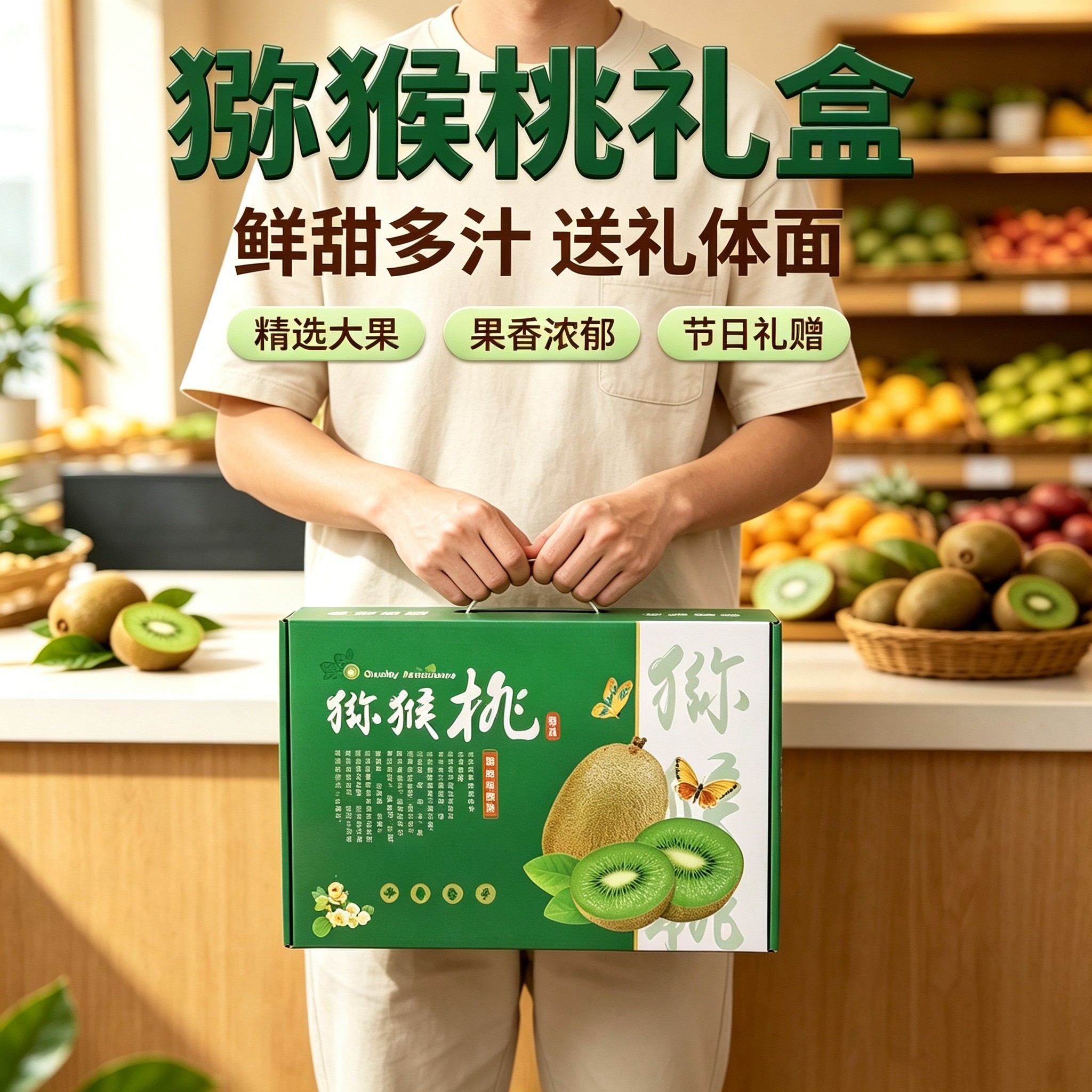 新鲜现摘陕西翠香猕猴桃特大果中奇异果/猕猴桃