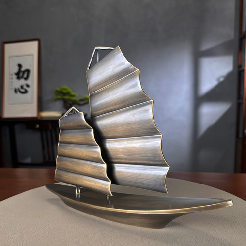 黄铜帆船办公室摆件高档送领导