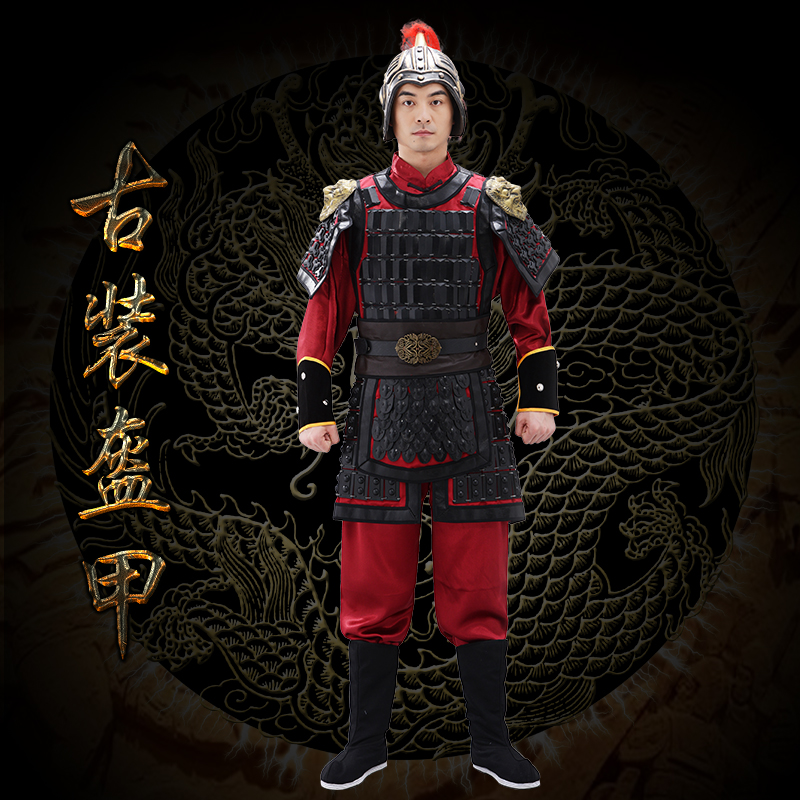 黑色古代明朝武士铠甲官服2023