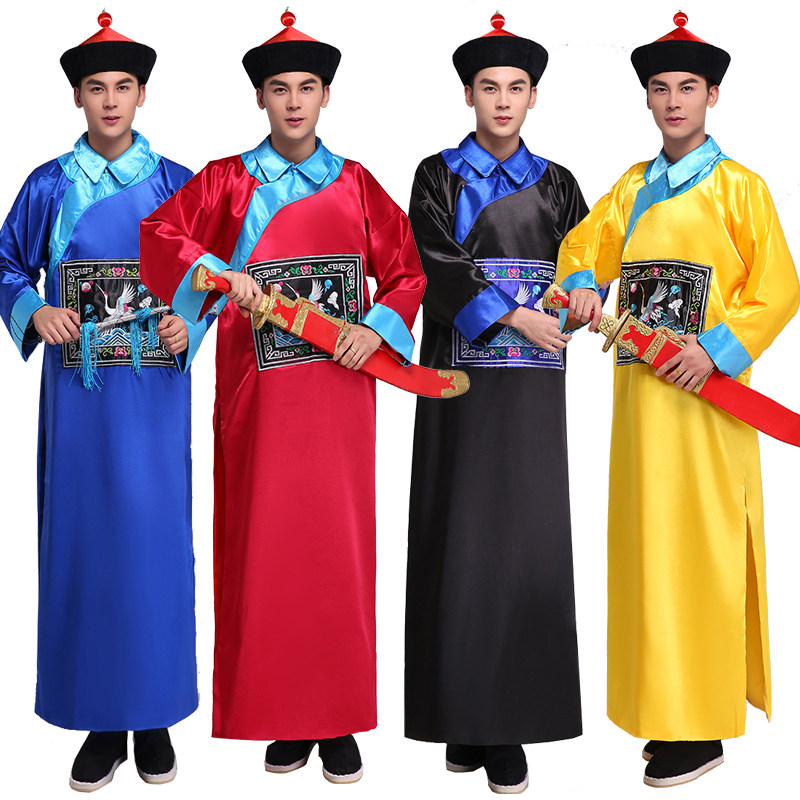 新款古代服装清朝白鹤大臣官服僵尸服满清侍卫大臣年会化妆舞会