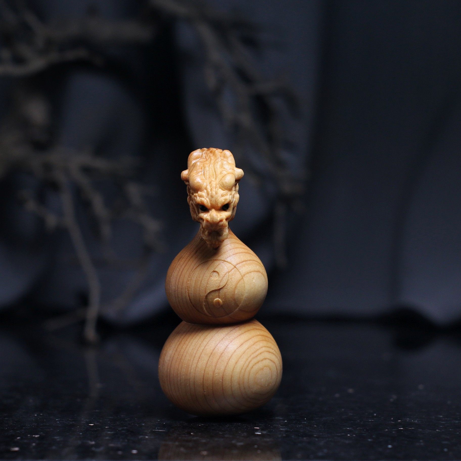 崖柏木雕刻龙头葫芦风水摆件挂件家宅办公福财玩把件挂饰男士文玩