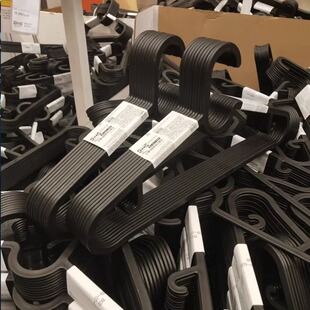 埃斯汀衣架防滑晾晒塑料衣架黑色衣架10件套正品包邮