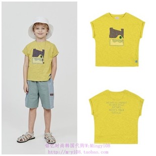 100 T恤童装 165 2023夏儿童芥茉黄圆领套头休闲长袖 been韩国代购