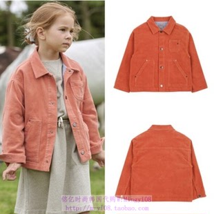 been韩国代购 130 2023秋春儿童橙色休闲翻领外套上衣休闲童装
