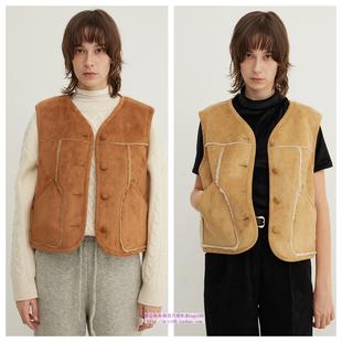 时尚 2024秋春女装 休闲V领马甲背心上衣 AROUND直邮代购 韩国STEP