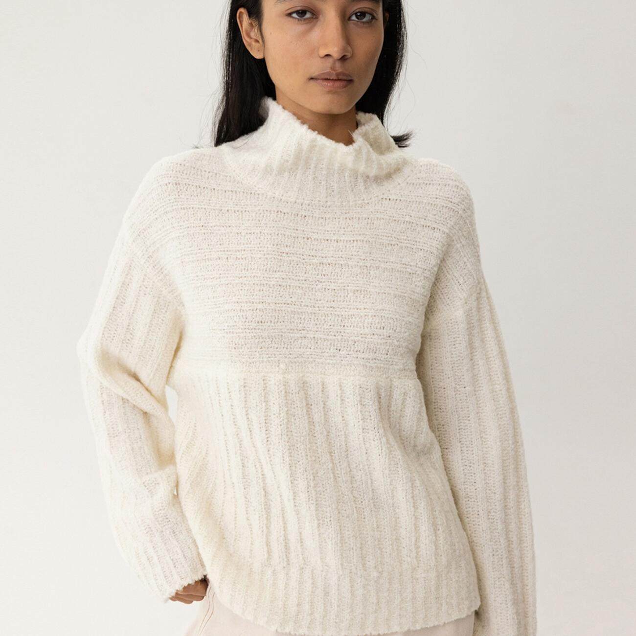 韩国KINDERSALMON直邮代购2023秋冬女装羊毛混纺针织毛衣休闲上衣