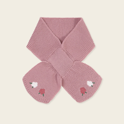 organic mom有机妈妈韩国直邮代购2025春秋儿童粉色针织围脖围巾