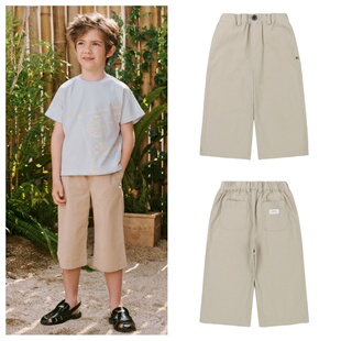 100 童装 165 2025夏儿童米色直筒休闲宽松七分裤 been韩国直邮代购
