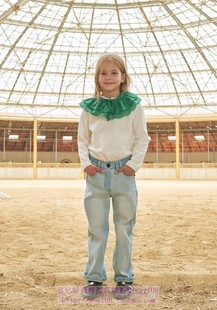 110 宽松百搭童装 165 2023秋春儿童天蓝休闲牛仔长裤 been韩国代购