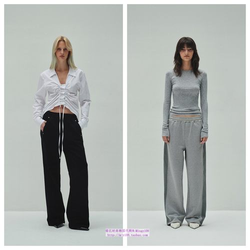 韩国diagonal直邮代购2024秋春休闲宽松撞色百搭休闲运动直筒裤