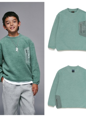 bluetail韩国直邮代购2025秋冬儿童绿色休闲长袖T恤童装130-175