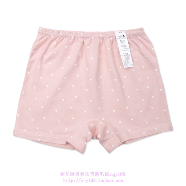 organic mom有机妈妈韩国代购2023儿童粉色点点女孩平角内裤60-85