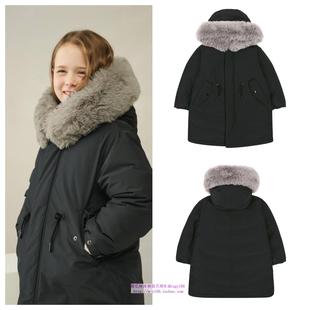 110 休闲鸭绒羽绒服童装 130 2024冬儿童黑色中长款 been韩国代购