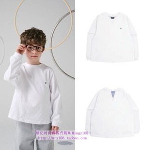 145 T恤童装 165 2024春秋儿童白色圆领套头休闲长袖 been韩国代购