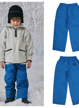 been韩国直邮代购2025秋冬男女儿童蓝色加绒宽松长裤童装100-165