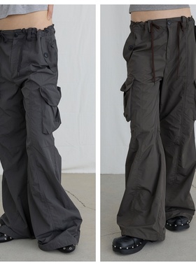 韩国ordes直邮代购2025春秋男女装百搭宽松时尚阔腿工装直筒长裤