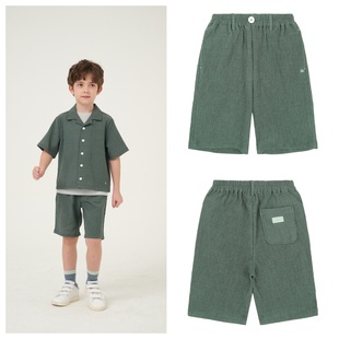 100 童装 155 2025春夏儿童中大童卡其色宽松短裤 been韩国直邮代购