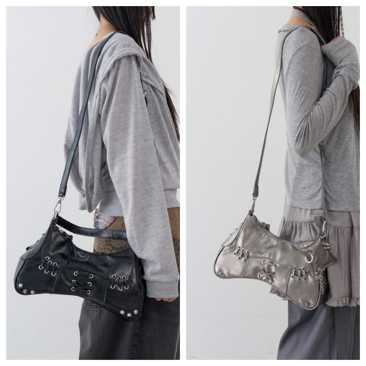 韩国lowear直邮代购2025女包时尚百搭孔眼单肩包斜挎包手拎包包