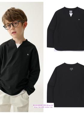 been韩国直邮代购2025春秋儿童黑色休闲套头长袖T恤童装100-165