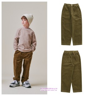 100 童装 165 2024秋春儿童中大童卡其灯芯绒长裤 been韩国直邮代购