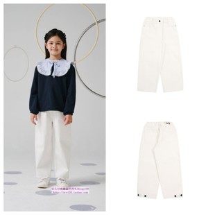 110 童装 165 2024春秋儿童中大童休闲白色宽松长裤 been韩国代购