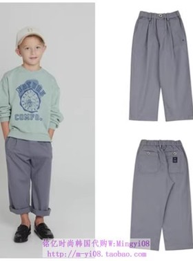 been韩国代购2023春秋儿童中大童灰色舒适休闲宽松裤子120-155