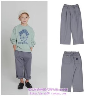 155 子120 been韩国代购 2023春秋儿童中大童灰色舒适休闲宽松裤