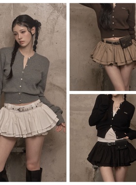 韩国khakipoint直邮代购2025春秋女装时尚百搭休闲减龄褶皱裙裤