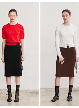 韩国afterhours直邮代购春秋女装气质显瘦小百搭直筒简约半身裙