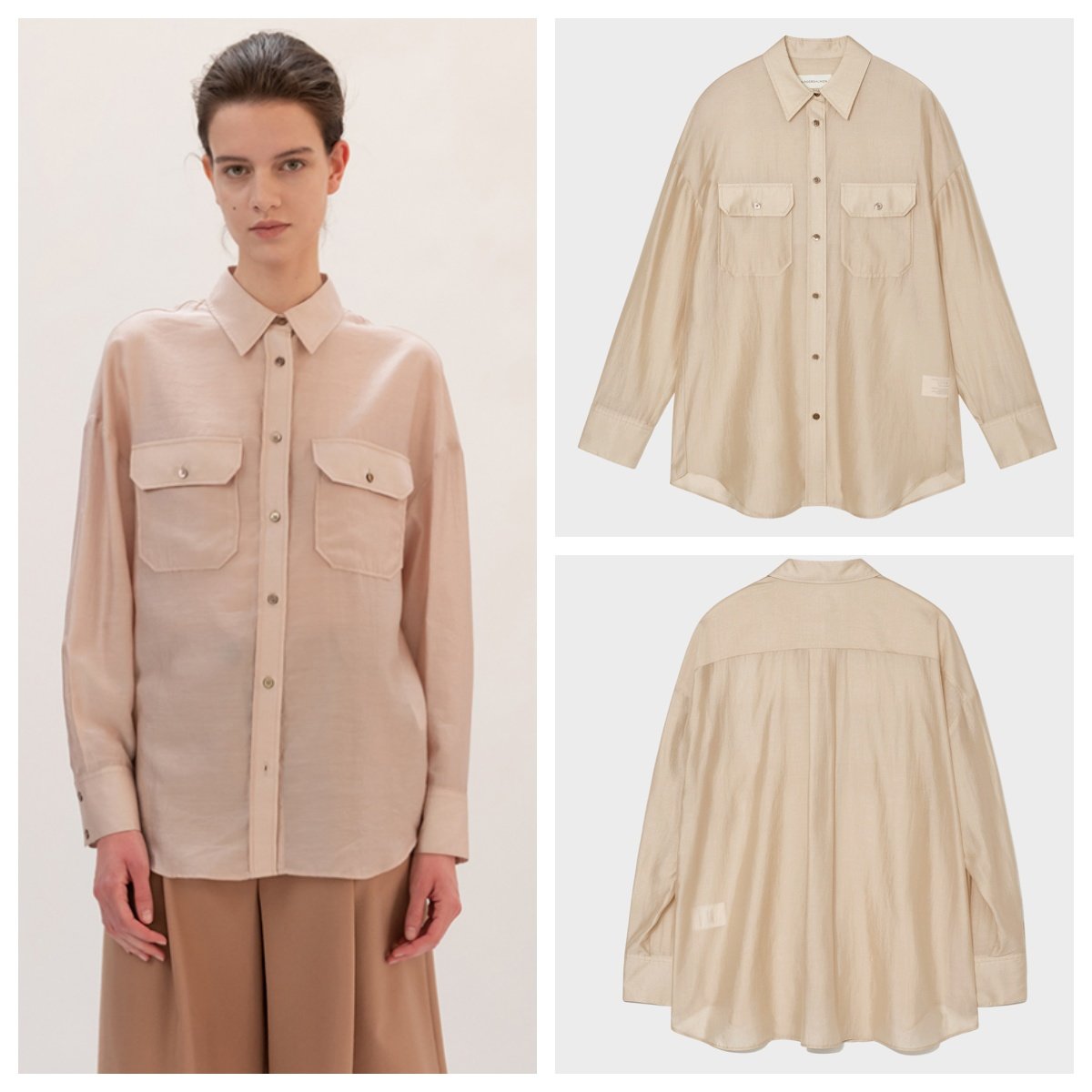 韩国KINDERSALMON直邮代购2024春夏女装宽松时尚高级衬衫上衣