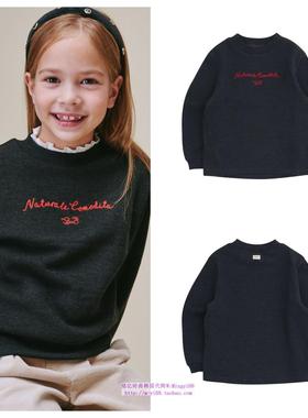been韩国直邮代购2024秋春儿童炭灰套头休闲长袖T恤童装100-165