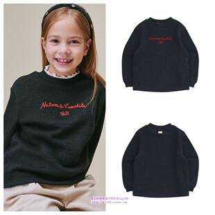 100 T恤童装 165 2024秋春儿童炭灰套头休闲长袖 been韩国直邮代购