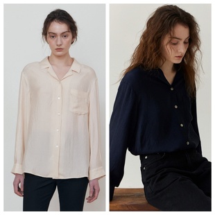 长袖 韩国step 宽松休闲翻领衬衫 2025春秋女装 上衣 around直邮代购