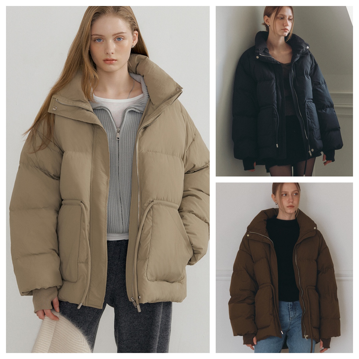 韩国ourcomos直邮代购2025冬保暖时尚百搭鸭绒质感羽绒服外套女装