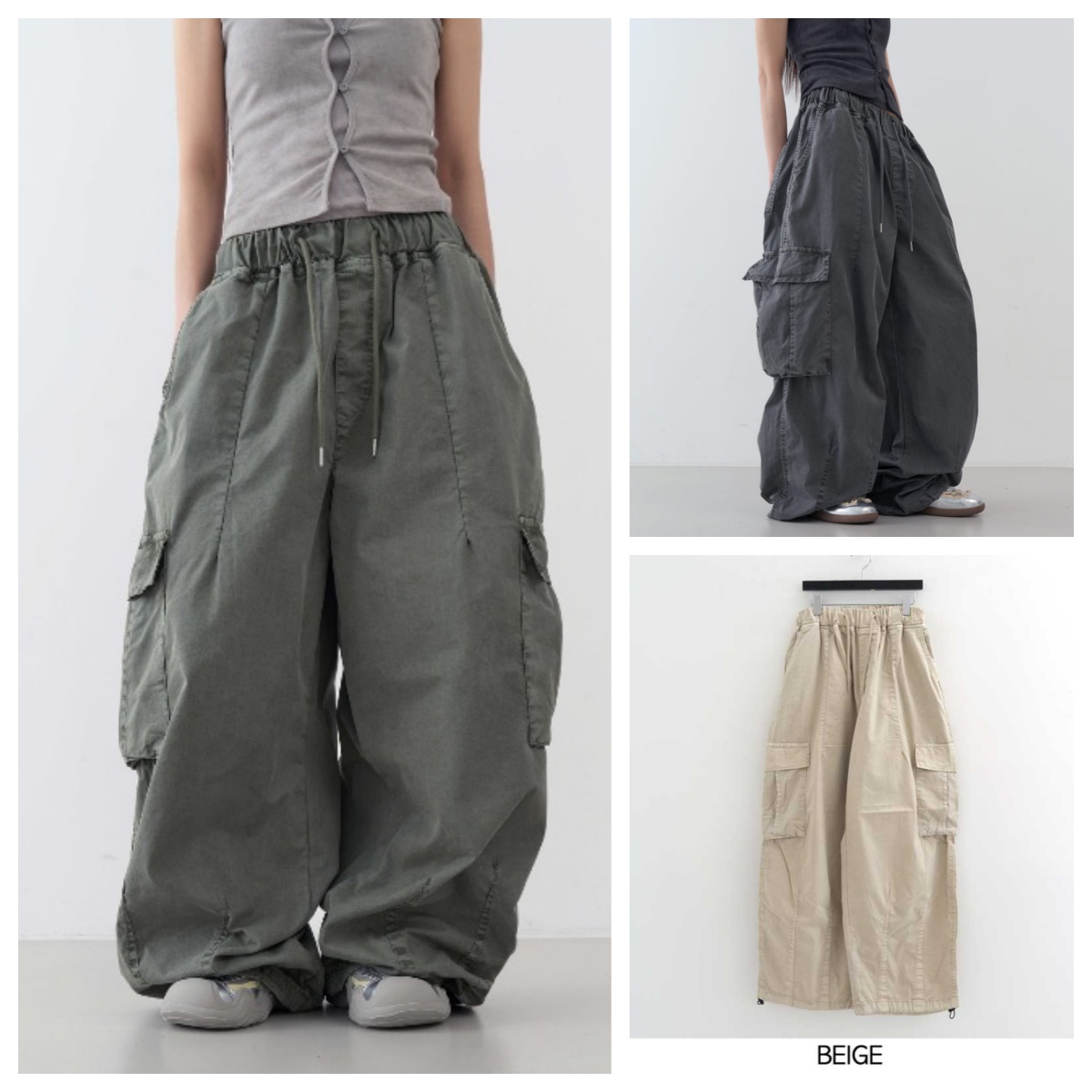 韩国lowear直邮代购2025春秋宽松阔腿百搭时尚阔腿裤休闲拖地长裤