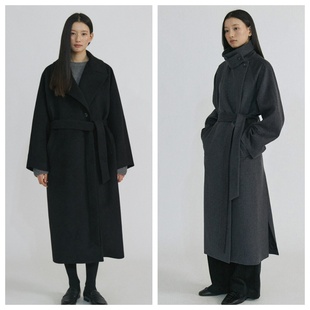 羊毛大衣外套女装 韩国step 长款 2025秋冬宽松时尚 around直邮代购
