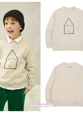 been韩国直邮代购2024秋冬儿童米色薄绒套头长袖T恤童装100-165