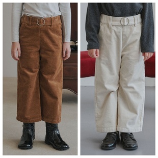 100 童装 165 2025秋春儿童女孩灯芯绒宽松长裤 been韩国直邮代购