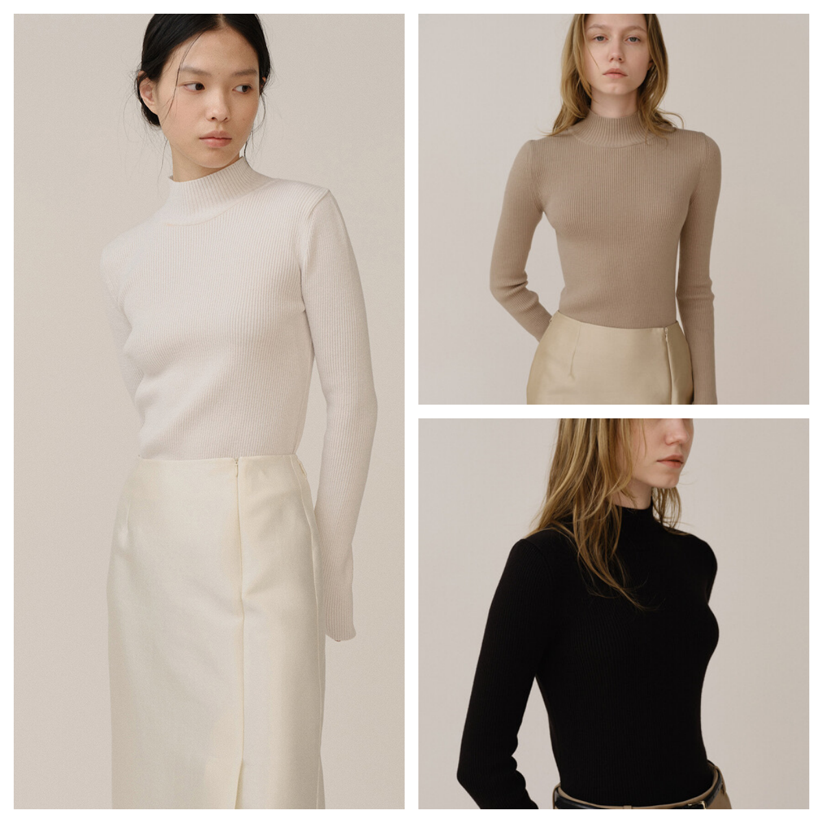 韩国KINDERSALMON直邮代购2024秋冬女装高领修身针织毛衣休闲上衣