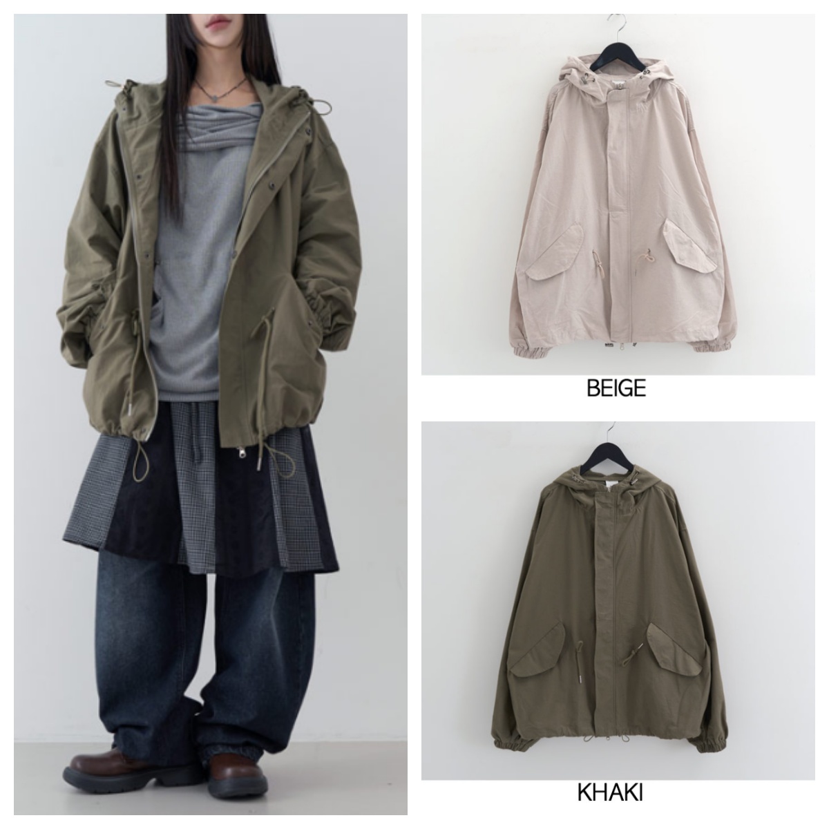 韩国lowear直邮代购2025春秋女装长袖开衫休闲百搭连帽外套上衣