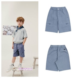 100 been韩国代购 纯色童装 休闲短裤 165 2024夏儿童中大童蓝色薄款