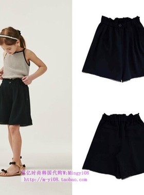 been韩国代购2024夏儿童中大童海军蓝阔腿宽松短裤童装120-165