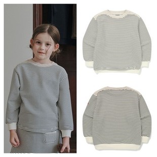 100 T恤童装 165 2025秋春儿童条纹圆领套头长袖 been韩国直邮代购