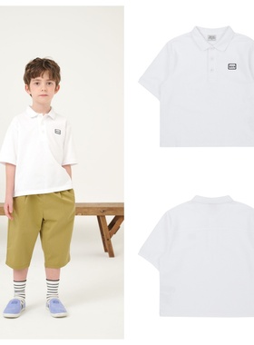 been韩国直邮代购2025春夏儿童白色洋气POLO套头百搭短袖T恤童装